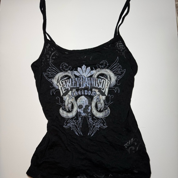 Harley-Davidson Tops - Harley-Davidson Black Graphic Skull Freedom Camisole